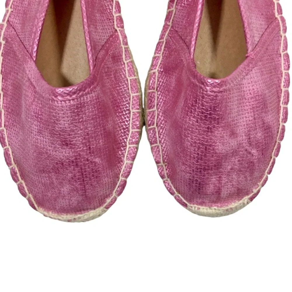 SEVEN 7 Metallic Pink Espadrilles NWOB Sz 6